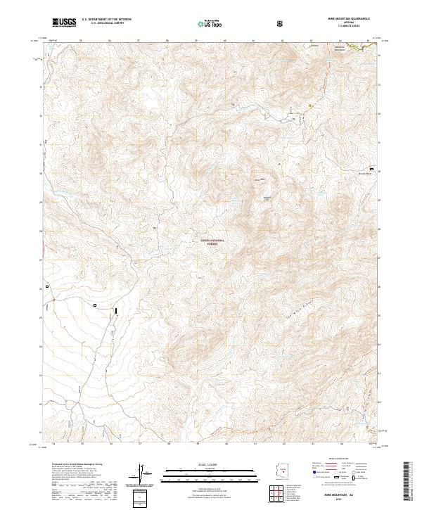 US Topo 7.5-minute map for Mine Mountain AZ