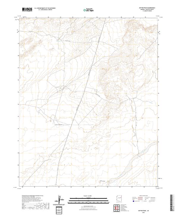 US Topo 7.5-minute map for Mitten Peak AZ