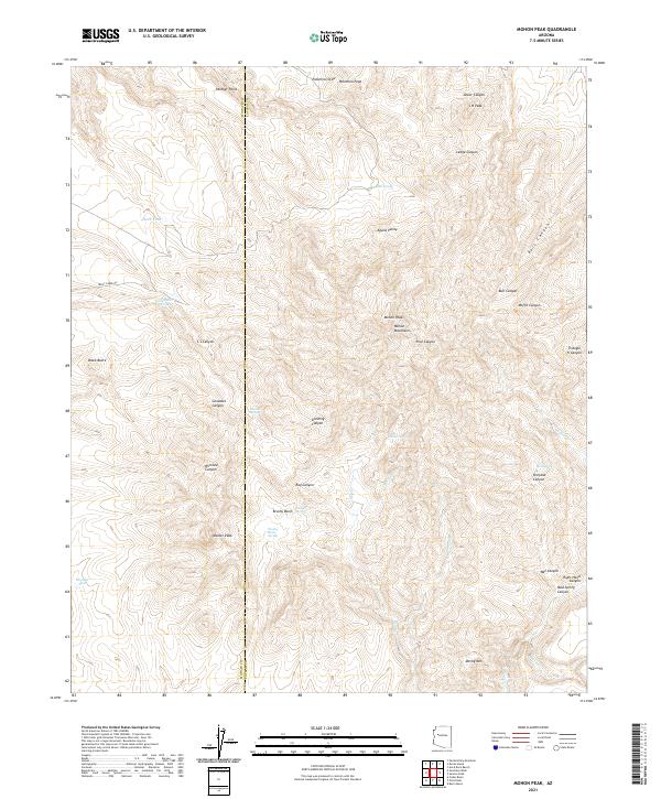 US Topo 7.5-minute map for Mohon Peak AZ