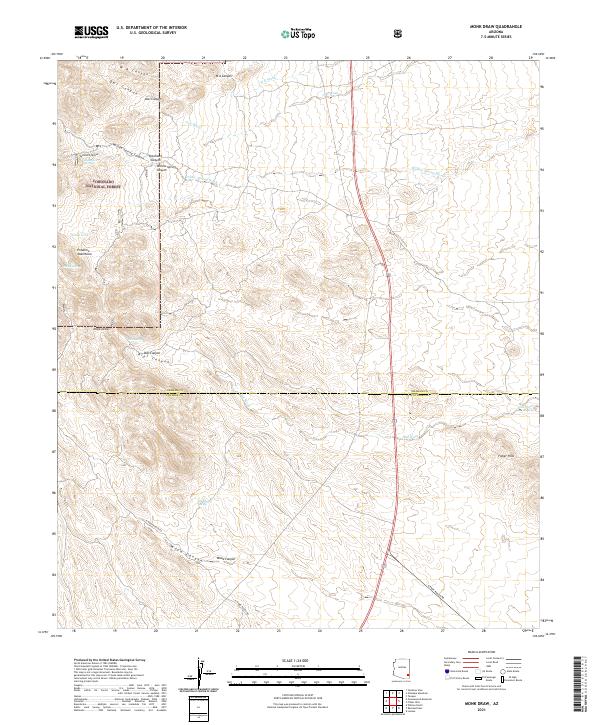 US Topo 7.5-minute map for Monk Draw AZ