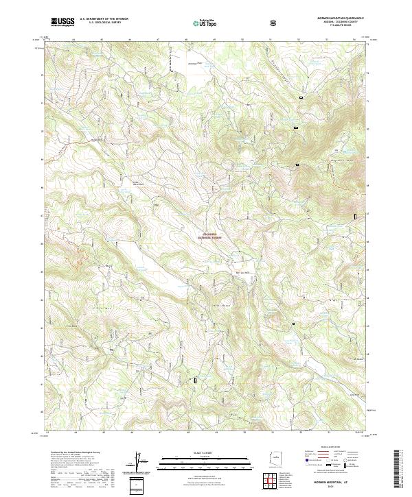 US Topo 7.5-minute map for Mormon Mountain AZ