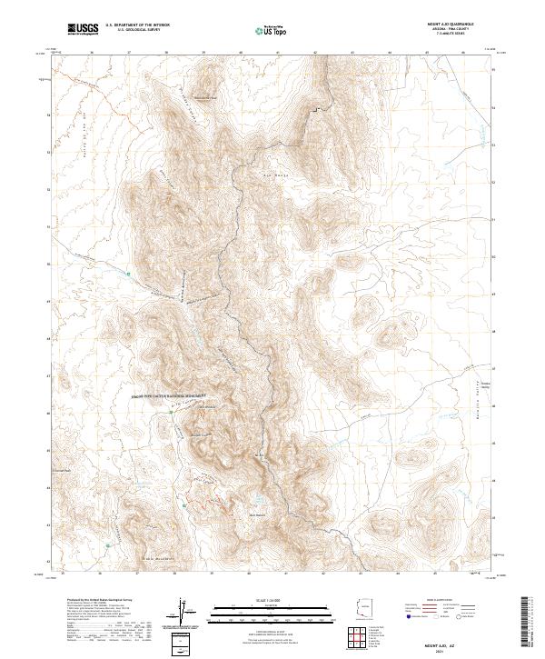 US Topo 7.5-minute map for Mount Ajo AZ