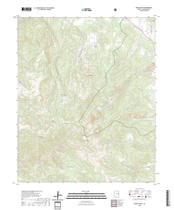 US Topo 7.5-minute map for Mount Baldy AZ