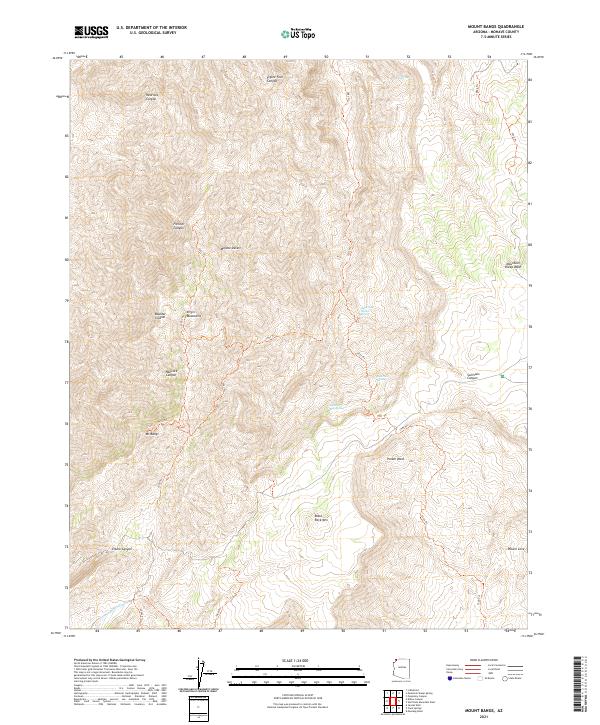 US Topo 7.5-minute map for Mount Bangs AZ