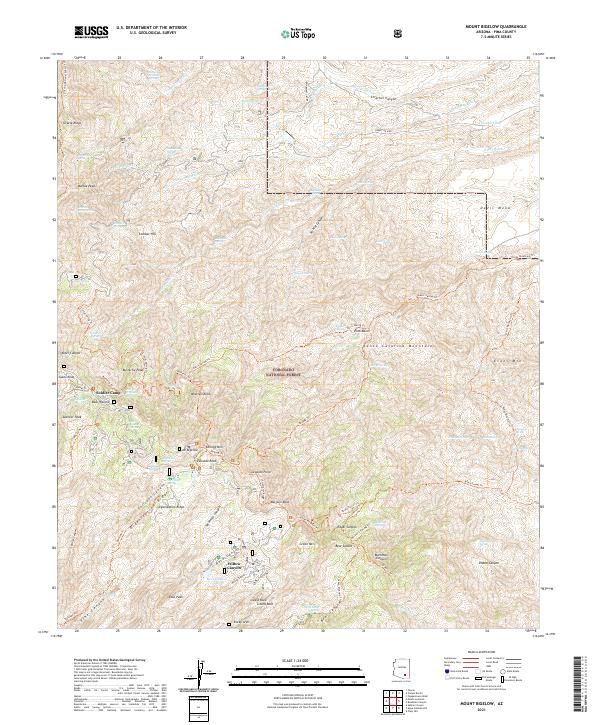 US Topo 7.5-minute map for Mount Bigelow AZ