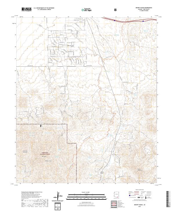 US Topo 7.5-minute map for Mount Fagan AZ