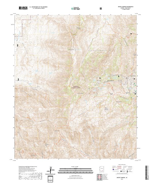 US Topo 7.5-minute map for Mount Lemmon AZ