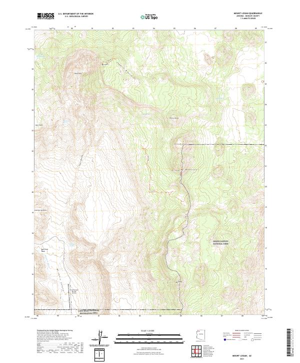 US Topo 7.5-minute map for Mount Logan AZ