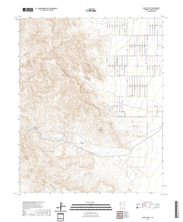 US Topo 7.5-minute map for Mount Nutt AZ