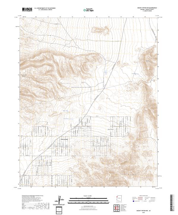 US Topo 7.5-minute map for Mount Tipton NW AZ