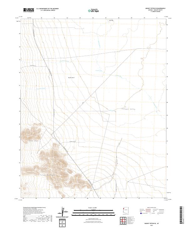 US Topo 7.5-minute map for Mount Tipton SE AZ