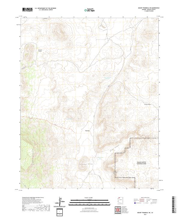 US Topo 7.5-minute map for Mount Trumbull NE AZ