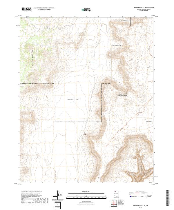 US Topo 7.5-minute map for Mount Trumbull SE AZ