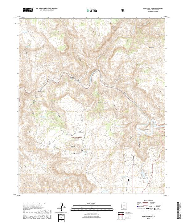 US Topo 7.5-minute map for Mule Hoof Bend AZ