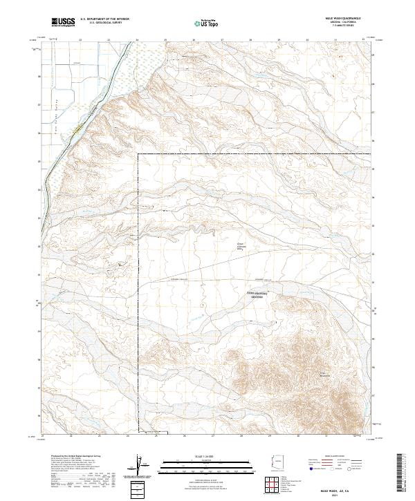 USGS US Topo 7.5-minute map for Mule Wash AZCA 2021