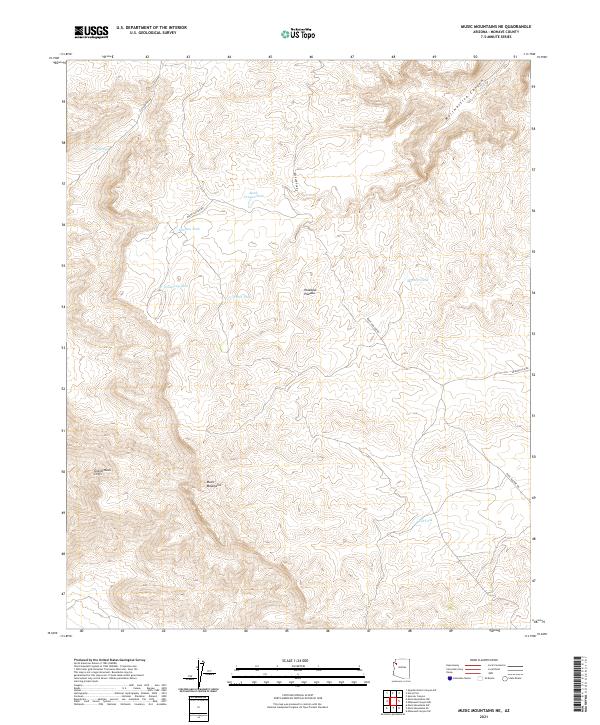 US Topo 7.5-minute map for Music Mountains NE AZ