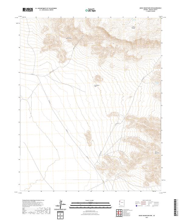 US Topo 7.5-minute map for Music Mountains NW AZ