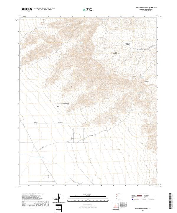 US Topo 7.5-minute map for Music Mountains SE AZ