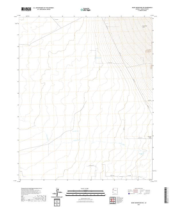 US Topo 7.5-minute map for Music Mountains SW AZ