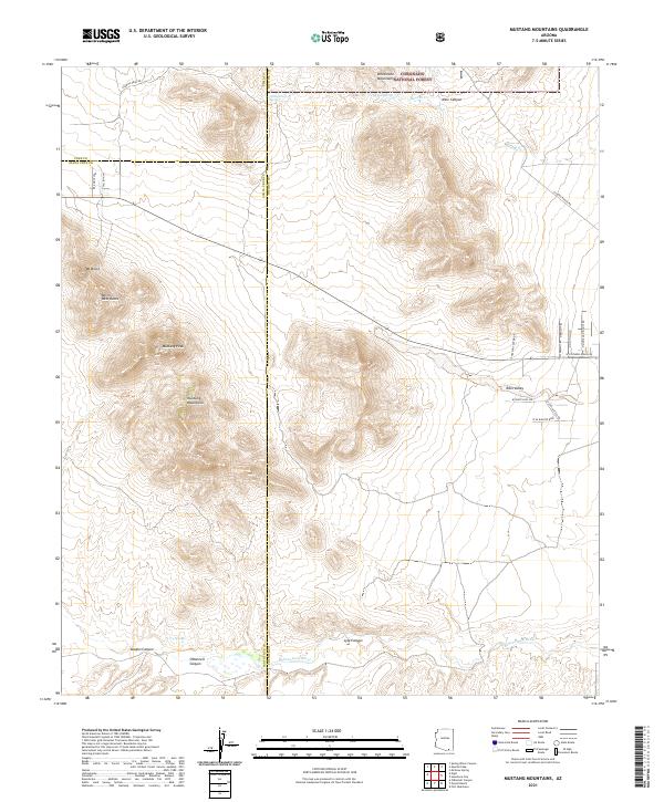 US Topo 7.5-minute map for Mustang Mountains AZ