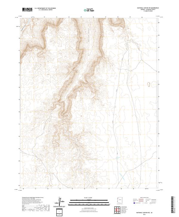 US Topo 7.5-minute map for National Canyon SW AZ