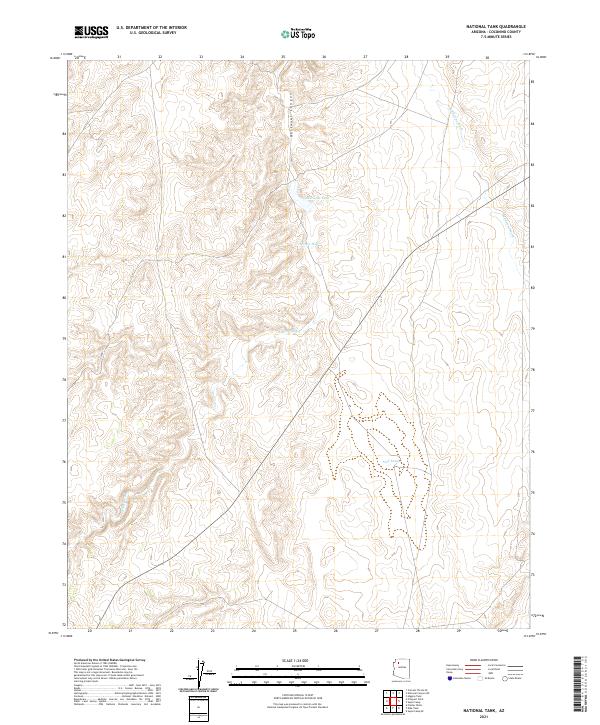 US Topo 7.5-minute map for National Tank AZ
