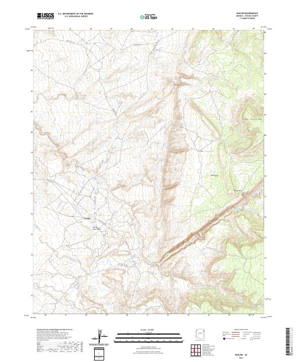 US Topo 7.5-minute map for Nazlini AZ