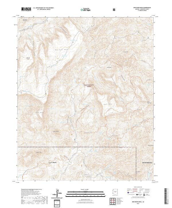 US Topo 7.5-minute map for New River Mesa AZ