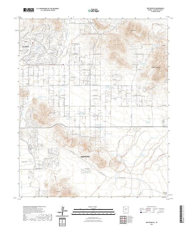 US Topo 7.5-minute map for New River SE AZ