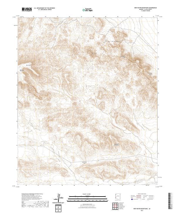 US Topo 7.5-minute map for New Water Mountains AZ