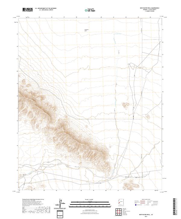 US Topo 7.5-minute map for New Water Well AZ