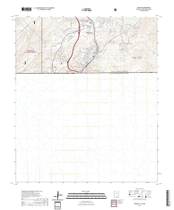 US Topo 7.5-minute map for Nogales AZSON