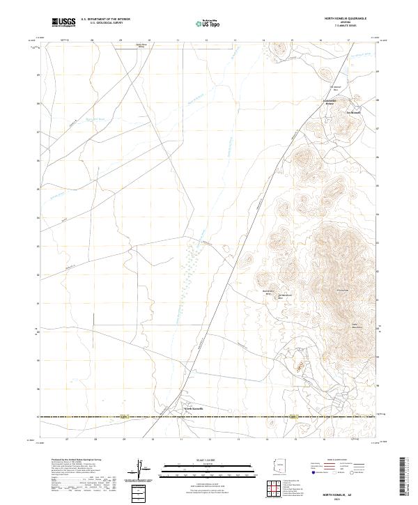 US Topo 7.5-minute map for North Komelik AZ