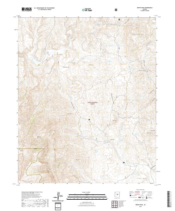 US Topo 7.5-minute map for North Peak AZ