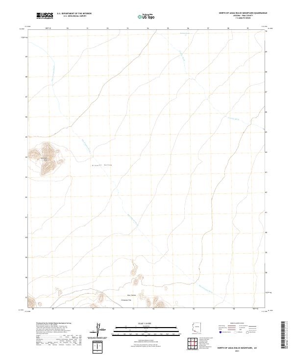 USGS US Topo 7.5-minute map for North of Agua Dulce Mountains AZ 2021
