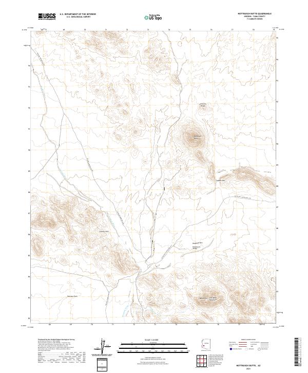 US Topo 7.5-minute map for Nottbusch Butte AZ
