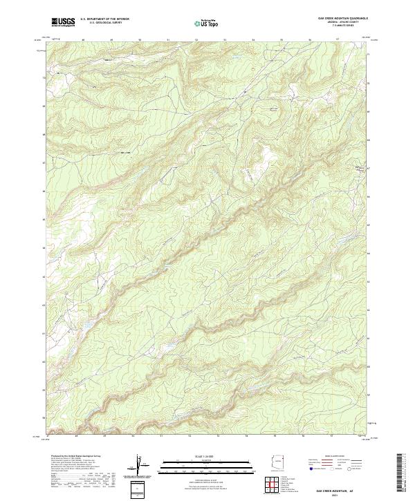 US Topo 7.5-minute map for Oak Creek Mountain AZ