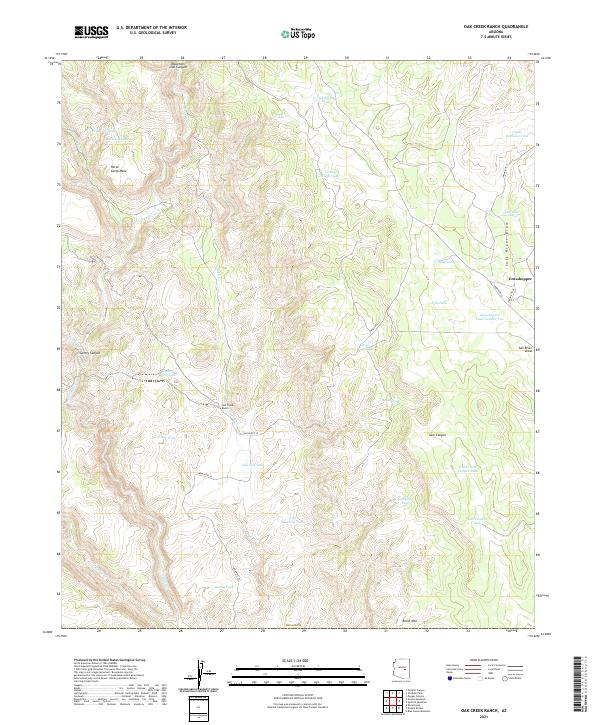 US Topo 7.5-minute map for Oak Creek Ranch AZ