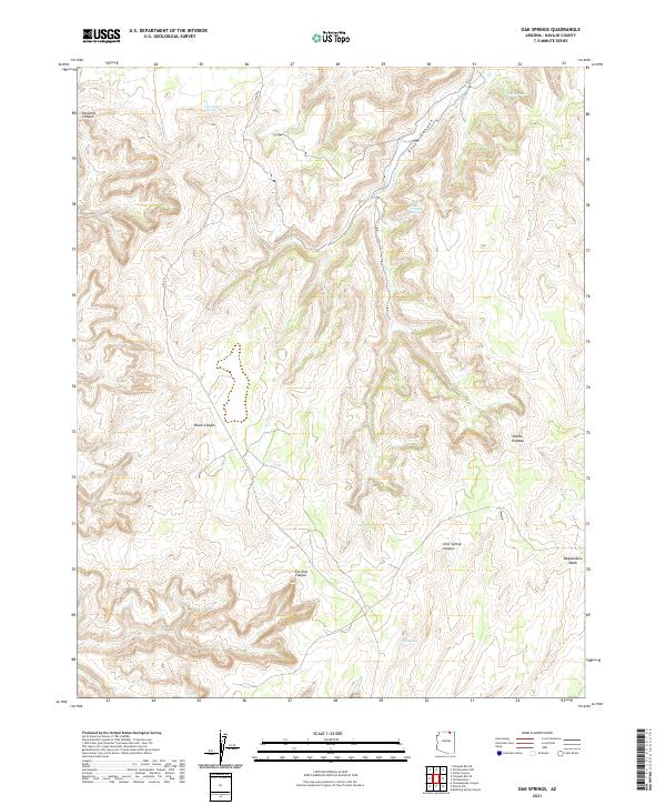 US Topo 7.5-minute map for Oak Springs AZ