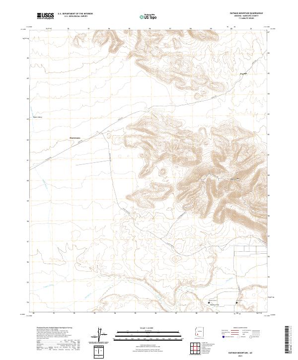 US Topo 7.5-minute map for Oatman Mountain AZ