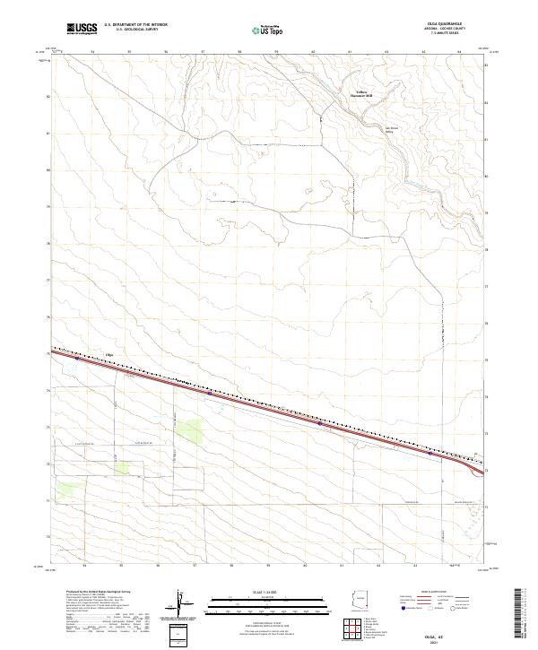 US Topo 7.5-minute map for Olga AZ