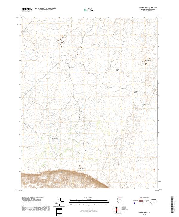 US Topo 7.5-minute map for One Toe Ridge AZ