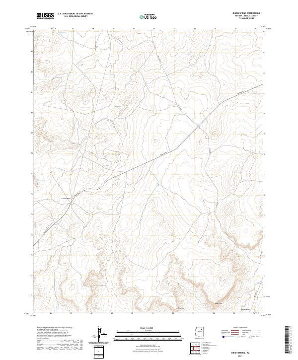 US Topo 7.5-minute map for Onion Spring AZ