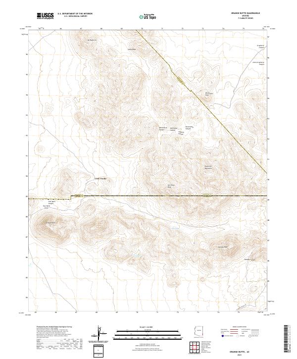 US Topo 7.5-minute map for Orange Butte AZ