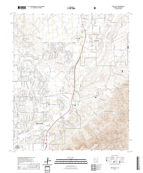 US Topo 7.5-minute map for Oro Valley AZ