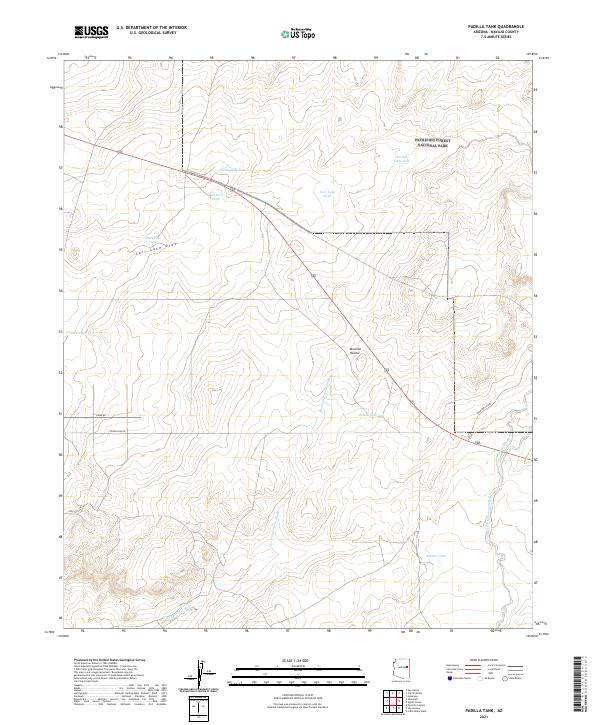 US Topo 7.5-minute map for Padilla Tank AZ
