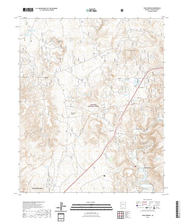 US Topo 7.5-minute map for Page Springs AZ