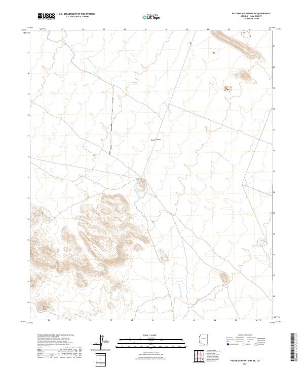US Topo 7.5-minute map for Palomas Mountains NE AZ