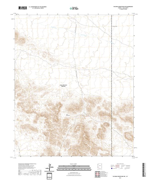 US Topo 7.5-minute map for Palomas Mountains NW AZ