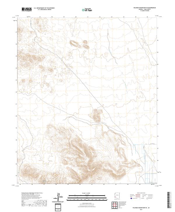 US Topo 7.5-minute map for Palomas Mountains SE AZ
